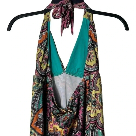 1820. BECCA SWIM SUIT HALTER DRESS NO BOTTOMS TIED IN BACK NO PADDING SIZE LARGE - Picture 6 of 7